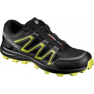 Salomon Speedtrak Trail Running Shoe - Men's-Black/Magnet/Sulphur-Medium-8