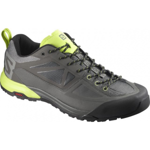 Salomon X Alp Spry Approach Shoe - Men's-Castor Gray/Beluga/Lime Punch-Medium-8