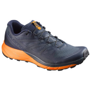 Salomon Men's Sense Ride Trail Running Shoes, Navy Blazer/marigold - Blue - Size 10.5