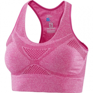 Salomon Medium Impact Bra - Womens, Pink Yarrow, L