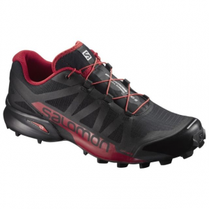 Salomon Mens Speedcross Pro 2 Trailrunning Shoes, Black/Barbados Cherry/Black, 10 US