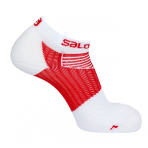 Salomon Sense Pro Run Ankle Light Sock, White/Matador, Small