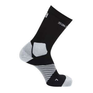 Salomon Speed Support Run Quarter Medium Sock, Black/Forged Iron, Small