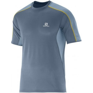 Salomon Trail Runner Tee - Men's-Bleu Gris/Stone Blue-Small