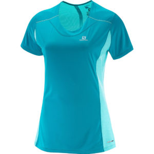 Salomon Women's Agile Short-Sleeve Tee - Green - Size L