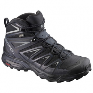 Salomon X ULTRA 3 Mid GTX Hiking Boots Mens, Black/India Ink/Monument, 10 US