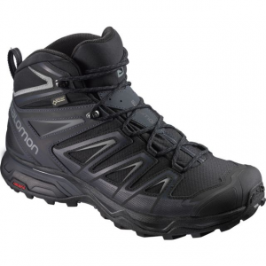 Salomon X ULTRA 3 Wide Mid GTX Hiking Boots Mens, Black/India Ink/Monument, 10 US