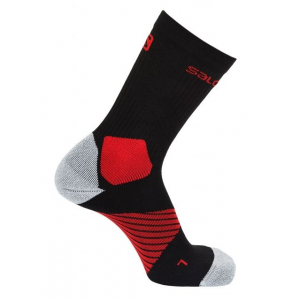 Salomon XA Pro Run Crew Light Sock, Black/Matador, Small