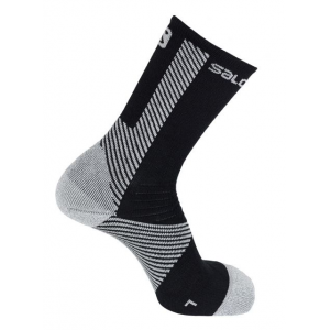 Salomon XA Stability Run Light Crew Sock, Black/Vapor, Small