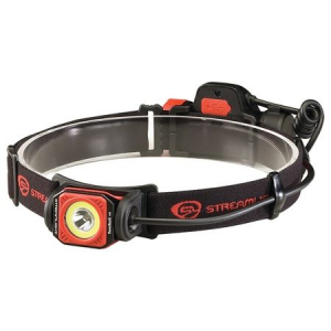 Streamlight Twin-Task USB Rechargeable Multi-Functional Headlamp, 375/250 Lumens w/ USB Cord and Elastic Head Strap, Black/Red, Clam