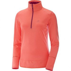 Salomon Discovery Half Zip jacket - Womens, Fluo Coral, Large