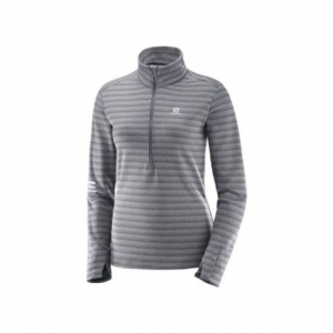 Salomon Lightning Half Zip Midlayer Jacket - Womens, Biscay Grey/Dynasty Grey, Large