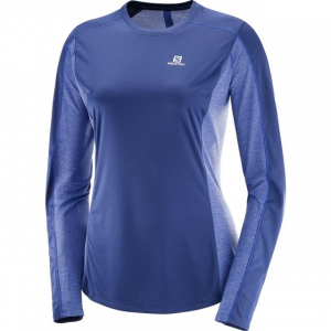 Salomon Agile Long Sleeve Tee, Medieval Blue/Sodalite Blue, M