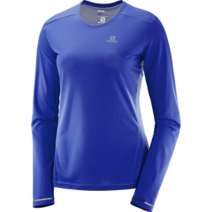 Salomon Agile Long Sleeve Tee - Womens, Surf The Web, 2XL