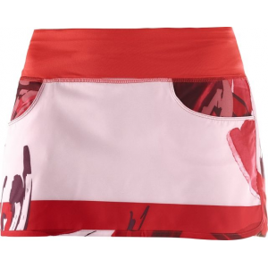 Salomon Elevate Flow Skirt - Women's-Poppy Red/Pink Dogwood-Medium