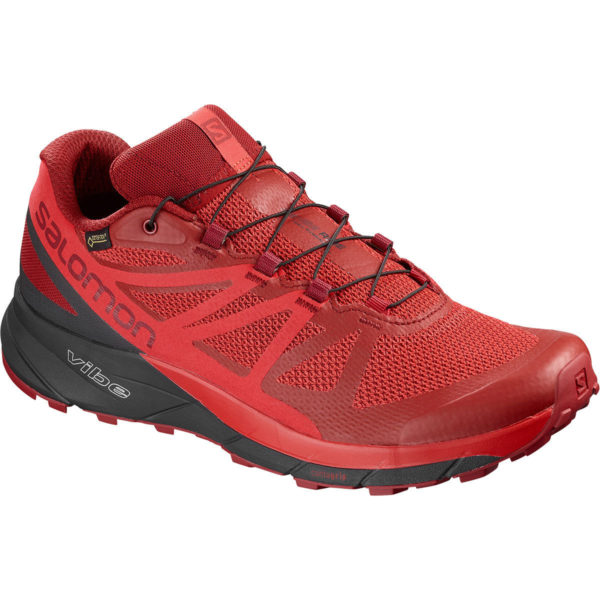 Salomon Men's Sense Ride Gtx Invisible Fit Waterproof Trail Running Shoes - Red - Size 10.5