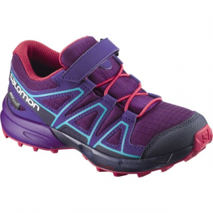 Salomon Speedcross CS Waterproof K Trail Running Shoe - Kids, Grape Juice/Evening Blue/Blue Bird, 105K US, Regular