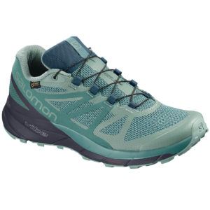 Salomon Women's Sense Ride Gtx Invisible Fit Waterproof Trail Running Shoes - Green - Size 10