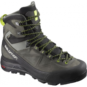 Salomon X Alp Mountain GTX Mountaineering Boot - Men's-Black/Beluga/Lime Punch-Medium-9.5