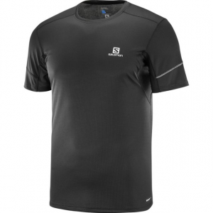 Salomon Agile Trail Running Short Sleeve Tee - Mens, Black, 2XL