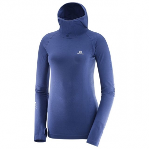 Salomon Lightning Pro Long Sleeve Hoodie, Medieval Blue, L