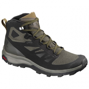 Salomon Outline Mid Gtx Hiking Shoe - Mens, Black/Beluga/Capers, 10