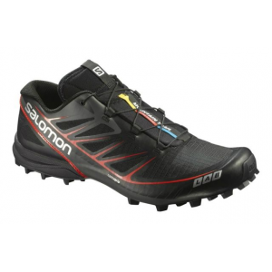 Salomon S-Lab Speed Trail Running Shoe - Men's-Black/Black/Red-Medium-9 US