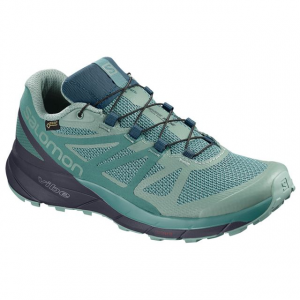 Salomon Sense Ride Gtx Invisible Fit Trailrunning Shoe - Womens, Trellis/Graphite/Hydro, 10