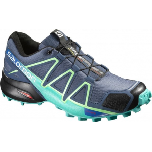 Salomon Speedcross 4 Trail Running Shoe - Women's-Blue/Blue/Green-Medium-10 US