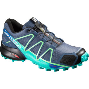 Salomon Women's Speedcross 4 Trail Running Shoes, Slate Blue/spa Blue/fresh Green - Blue - Size 6.5